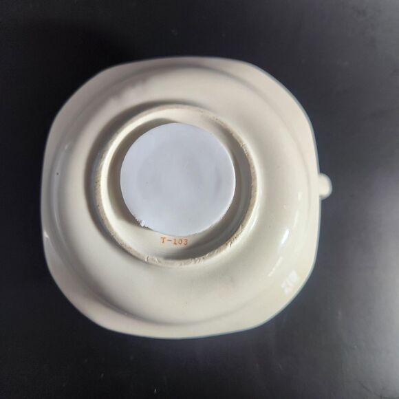 Tea Cup Shaped Coin Bank Your Fortunes in the Cup w Rooster Pennsylvania Dutch - Picture 8 of 10